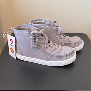 Gray High-Top Sneakers boys shoes zip slip on